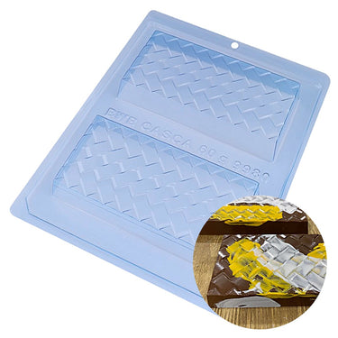 Basket Weave Pattern Bar 3-Part Chocolate Mold (BWB)